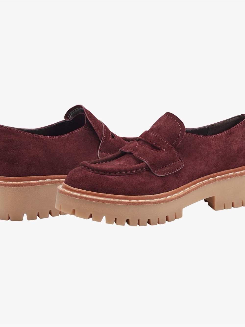 Mark Fisher LTD Norton Lug Sole Penny Loafer - Burgundy Size 7 - Picture 5 of 5